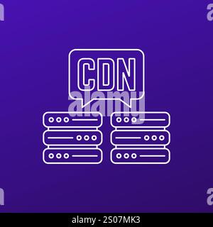 CDN icon, Content delivery network line vector Stock Vector