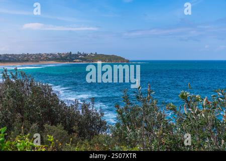 Scenic sea views at Curl Curl in the Northern Suburbs of Sydney and is part of the Northern Beaches region Stock Photo