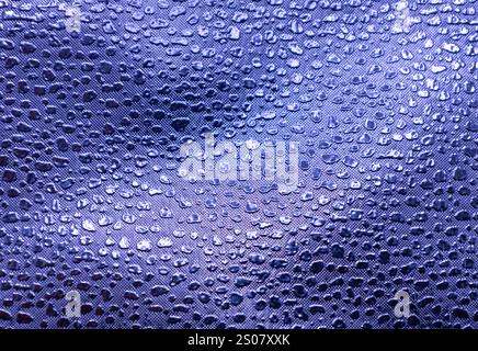 Full frame macro abstract texture background of a blue color embossed vinyl fabric background Stock Photo