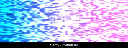 Abstract Colorful Blurred Pixelated Surface Pattern with Random Colored Blue and Pink and White Squares - Wide Scale Geometric Mosaic Texture - Genera Stock Vector