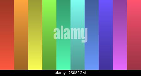 Vertical Tiles of Translucent Glowing Multi Colored Rectangles  - Geometric Mosaic Pattern on Blurred Abstract Gradient Background - Vector Design Tem Stock Vector