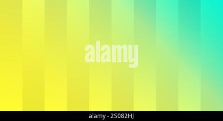 Vertical Stripes, Translucent Glowing Glossy Rectangles Colored in Shades of Yellow and Turquoise - Geometric Mosaic Pattern on Abstract Blurred Gradi Stock Vector
