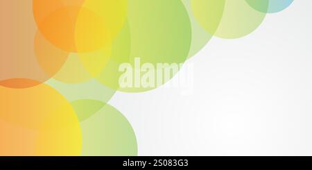 Abstract Minimalist Orange, Yellow and Green Background, Circles Pattern - Multi Purpose Vector Illustration, Desgin Template, Applicable for Web, Tec Stock Vector