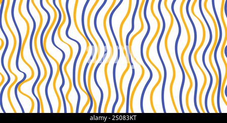Yellow and Blue Retro Style Wallpaper, Background Design for Your Business with Abstract Geometric Lines Pattern - Applicable for Web, Presentations, Stock Vector