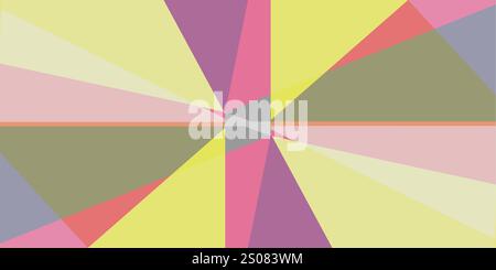 Colorful Abstract Background Design - Triangle Geometric Shapes: Stripes and Lines - Bauhaus Style - Multi Purpose Colorful Bright Minimalist Mosaic W Stock Vector