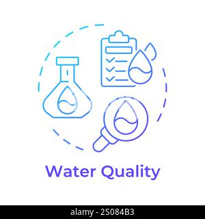 Water quality blue gradient concept icon Stock Vector