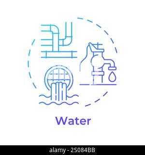 Water blue gradient concept icon Stock Vector
