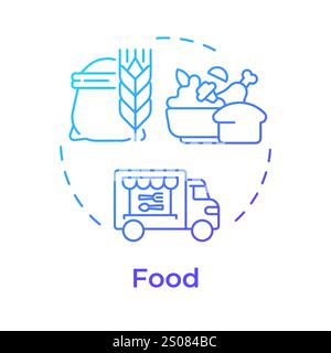 Food blue gradient concept icon Stock Vector
