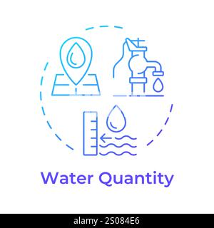 Water quantity blue gradient concept icon Stock Vector