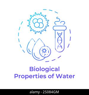 Biological properties of water blue gradient concept icon Stock Vector