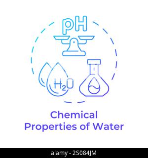 Chemical properties of water blue gradient concept icon Stock Vector