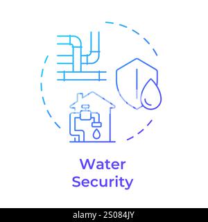 Water security blue gradient concept icon Stock Vector
