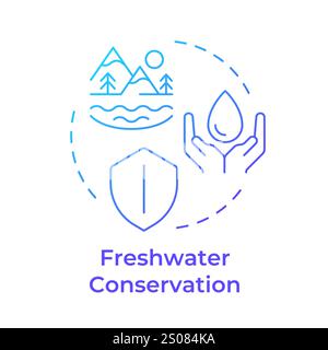 Freshwater conservation blue gradient concept icon Stock Vector