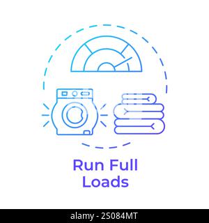 Run full loads blue gradient concept icon Stock Vector