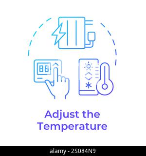 Adjust temperature blue gradient concept icon Stock Vector