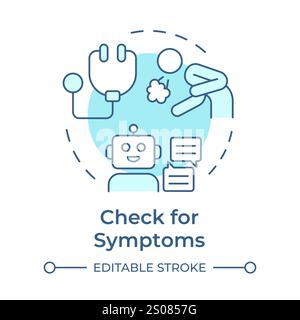 Check for symptoms soft blue concept icon Stock Vector
