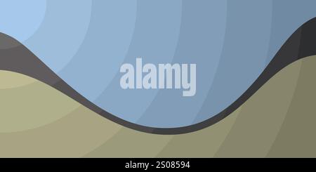 Serene Waveforms Texture: An Abstract Blend of Blue, Green, and Black - Background Design, Multi Purpose Creative Template in Editable Vector Format Stock Vector