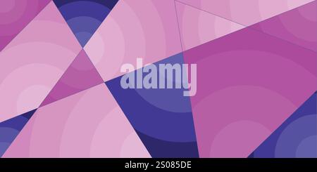 Vibrant Triangles Mosaic: A Dynamic Geometric Composition of Overlapping Colors and Round Gradient Shapes - Abstract Background Design Stock Vector