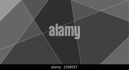 Dark Triangles Mosaic: A Dynamic Geometric Composition of Overlapping Shades of Gray - Abstract Background Template, Multi Purpose Editable Vector Des Stock Vector