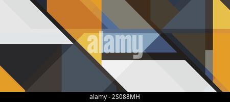 Geometric Abstract in Blue, Brown, and Gray Tones Stock Vector
