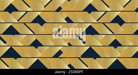Geometric Abstract Mosaic Pattern in Golden and Brown Tones Stock Vector