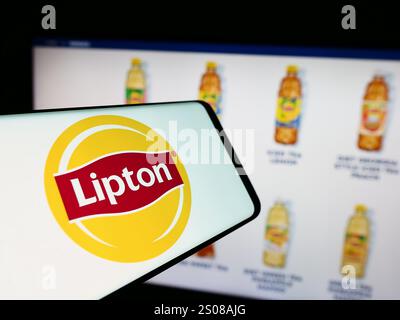 Germany. 03rd July, 2024. In this photo illustration, a smartphone with the logo of tea brand Lipton is seen in front of business website. (Photo by Timon Schneider/SOPA Images/Sipa USA) *** Strictly for editorial news purposes only *** Credit: Sipa USA/Alamy Live News Stock Photo