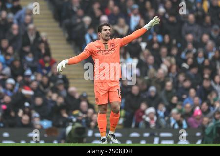 Stefan Ortega Moreno of Manchester City reacts during the Premier League match Manchester City vs Everton at Etihad Stadium, Manchester, United Kingdom, 26th December 2024  (Photo by Mark Cosgrove/News Images) Stock Photo