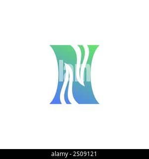 Letter N Leaf Logo Icon Vector Stock Vector
