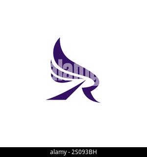 Letter R Wings Logo Vector Illustration Stock Vector