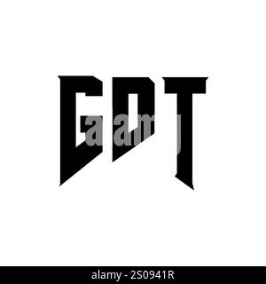 GDT letter logo design for technology company. GDT logo design black and white color combination. GDT logo, GDT vector, GDT design, GDT icon, GDT alph Stock Vector