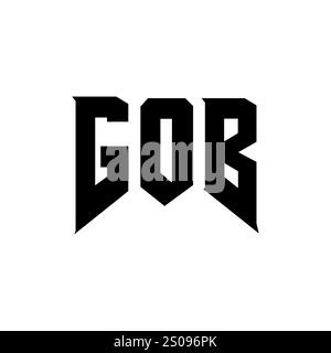 GOB letter logo design for technology company. GOB logo design black ...