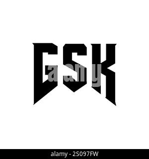 GSK letter logo design for technology company. GSK logo design black ...