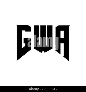 GWA letter logo design for technology company. GWA logo design black ...