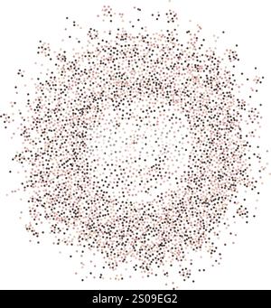 Abstract circle created from brown stipple dots. Brown dotted particles background. Ideal for festive and artistic designs, the sparkling dots form a Stock Vector