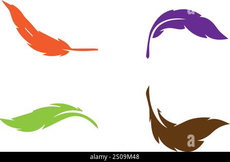 feather pen, pen, ink, feather drawing designs Stock Vector