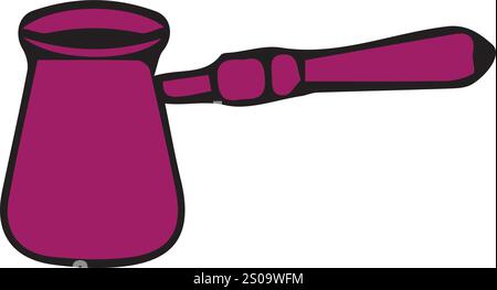 cezve coffee pot kettle kitchen utensil drawing designs Stock Vector
