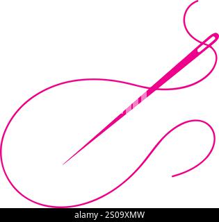 vector needle, thread, scissors, button tool illustrations design Stock Vector