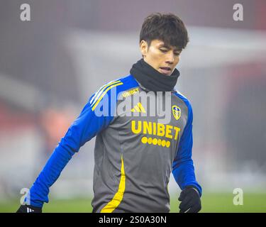Ao Tanaka of Leeds United during the Premier League match Manchester