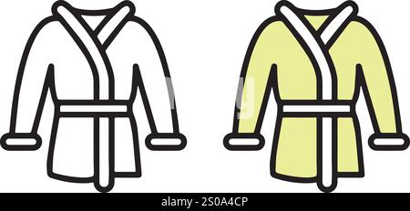 vector towel bathrobe drawing Stock Vector