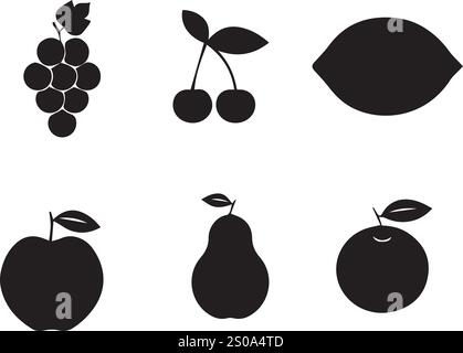 set designs of vector fruits Stock Vector