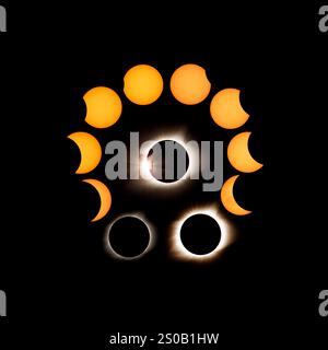 Total Solar Eclipse Composite - 2017 Great American Solar Eclipse Stock Photo