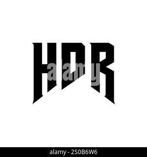 HDR letter logo design for technology company. HDR logo design black and white color combination. HDR logo, HDR vector, HDR design, HDR icon, HDR alph Stock Vector