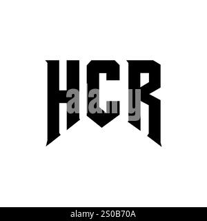 HCR letter logo design in six style. HCR polygon, circle, triangle ...