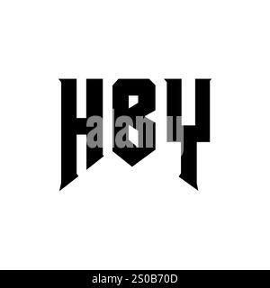 HBY letter logo design for technology company. HBY logo design black ...