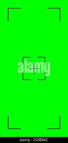 Chroma key vertical green screen with tracker points. Ideal for special effects in social media vertical videos. Vector flat design. Stock Vector