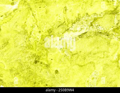 Abstract texture background. Spots, drops, splashes, blurs of various forms. Different shades of yellow, green, white. Colors mix with each other. Fre Stock Photo
