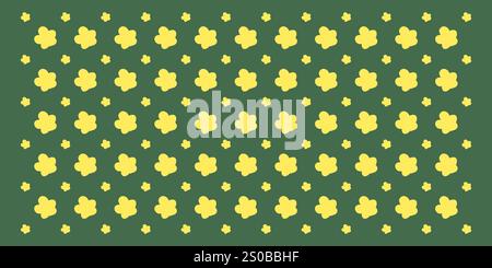 Rows of Yellow Flowers - Vintage Style Texture, Seamless Floral Pattern Background, Design Element in Editable Vector Format Stock Vector