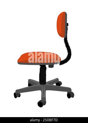 Modern office red chair with soft seat. Stock Vector