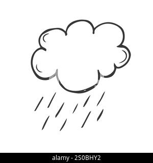 The cloud from which it rains. Weather. Rain season. Shower. Vector Doodle Stock Vector