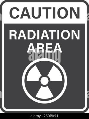 Radioactive material warning icon in flat style. Radiation danger vector illustration on isolated background. Caution sign business concept. Stock Vector